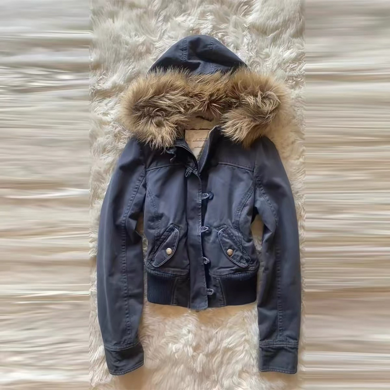 Retro Vintage Korean Fashion - American Vintage Faux Fur Parkas Coats