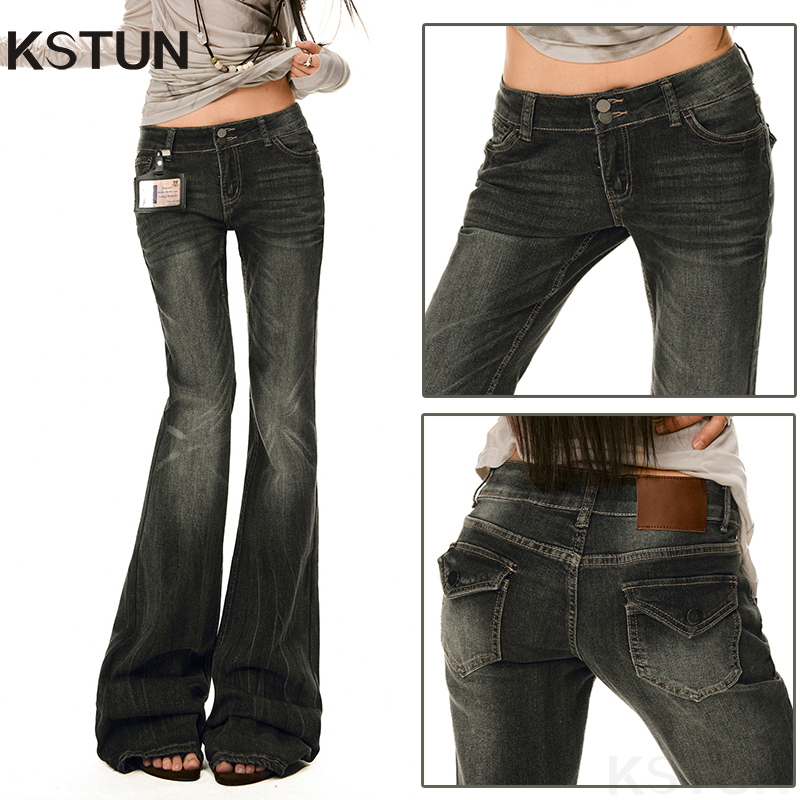 Vintage Fashion Club - KSTUN Spicy Girl Low-rise Jeans Gray