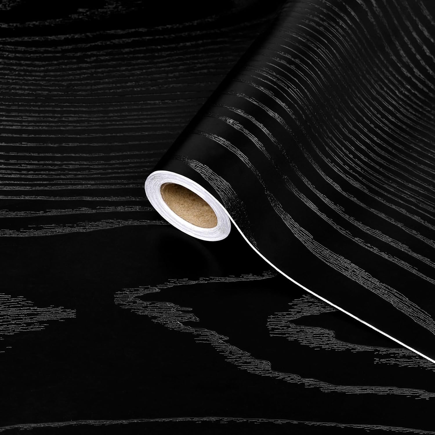 Black Wood Grain Thickening Wa - Vintage Fashion Wallpaper review and price