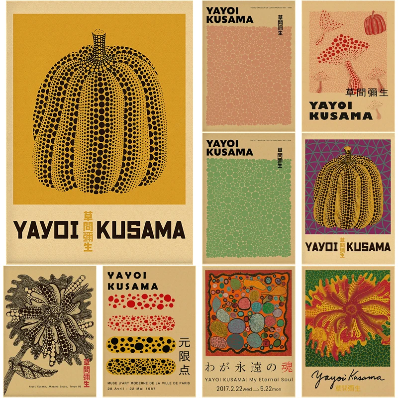 Yayoi Kusama Exhibition Poster - Vintage Fashion Wallpaper review and price