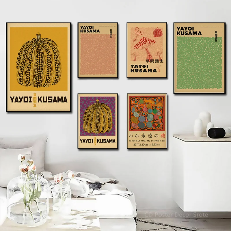 Yayoi Kusama Exhibition Poster - Vintage Fashion Wallpaper review and price