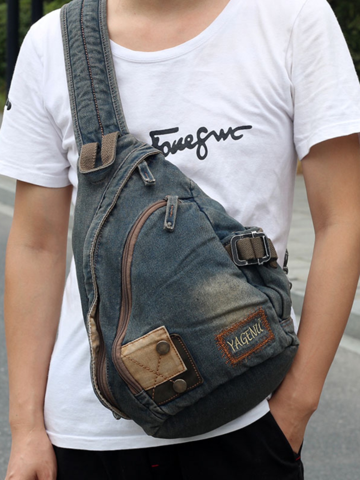 Retro Denim Crossbody Bag Unis - Retro Vintage Korean Fashion review and price