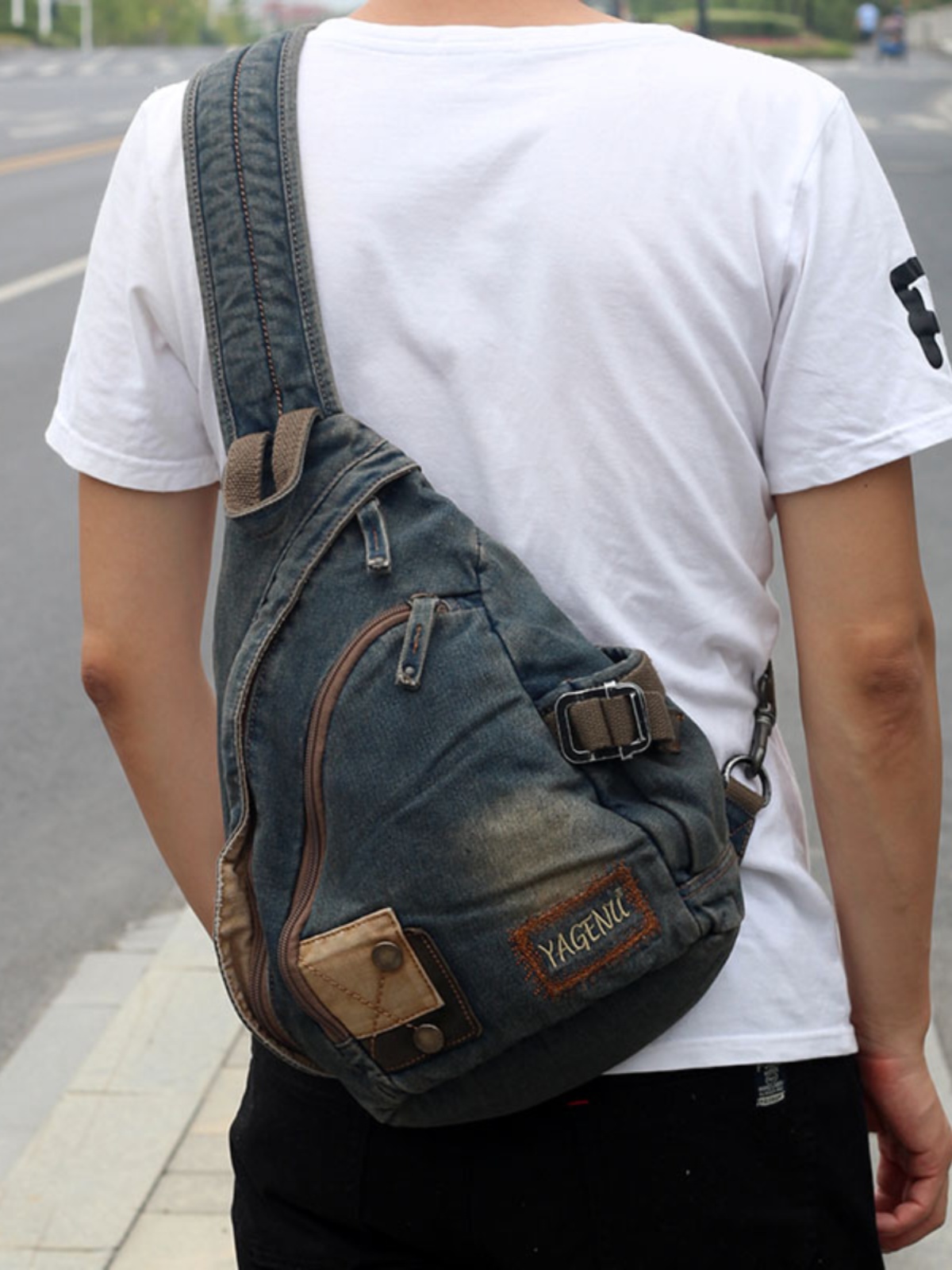 Retro Denim Crossbody Bag Unis - Retro Vintage Korean Fashion review and price
