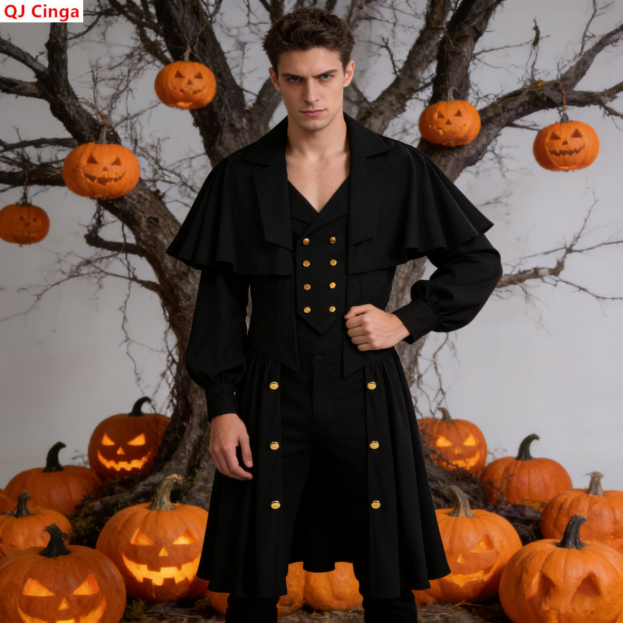 Vintage Gothic-style Men's Bla - Vintage Trench Coat review and price