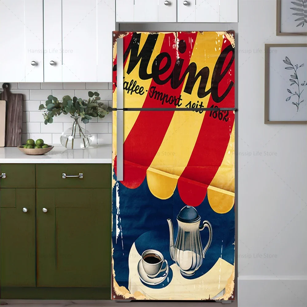 Retro Coffee Background Fridge - Vintage Fashion Wallpaper review and price