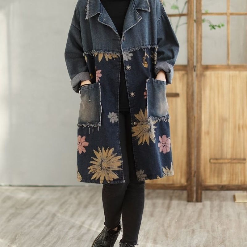 Medium And Long Denim Jacket W - Vintage Trench Coat review and price