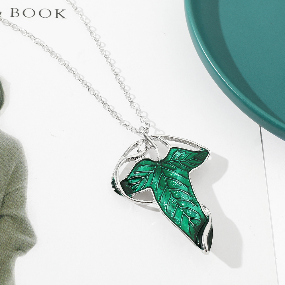 Vintage Green Leaf Pendant Nec - Vintage Fashion Accessories review and price