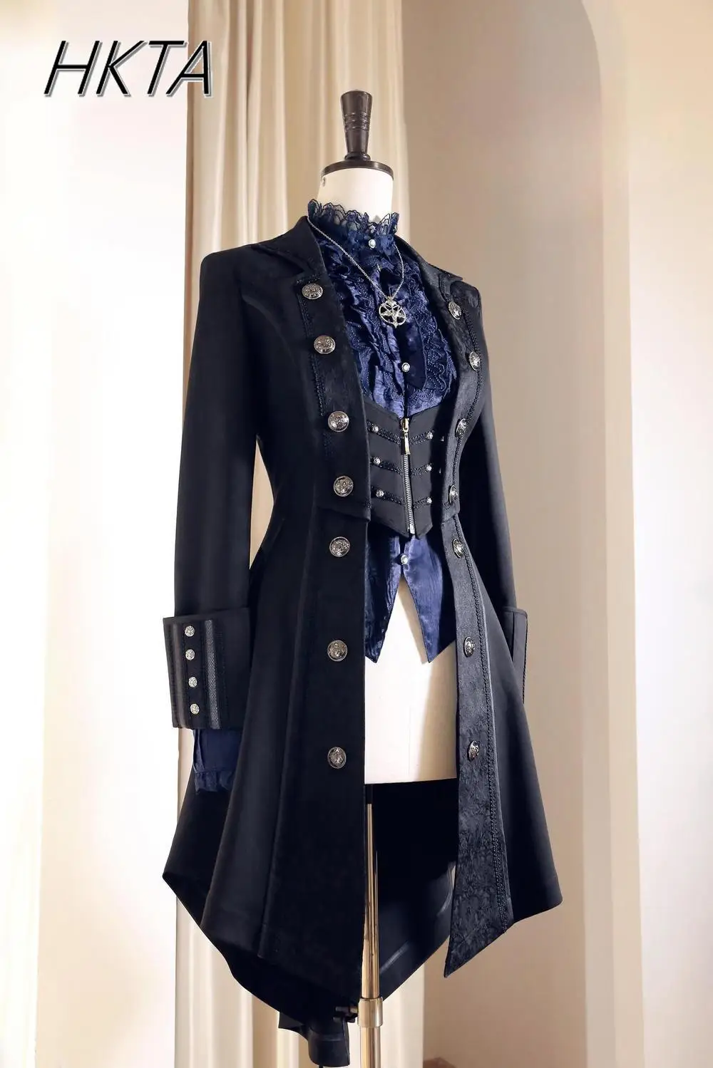 British Style Retro Dark Goth  - Vintage Trench Coat review and price