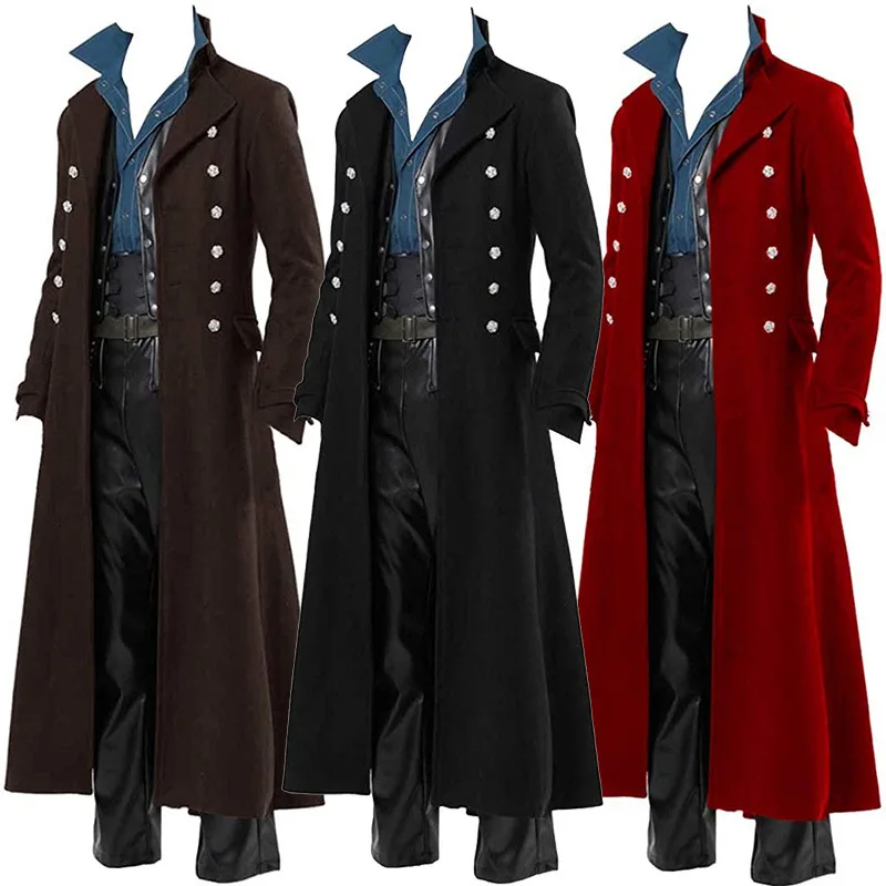 Medieval Men's Pirate Costume  - Vintage Trench Coat review and price