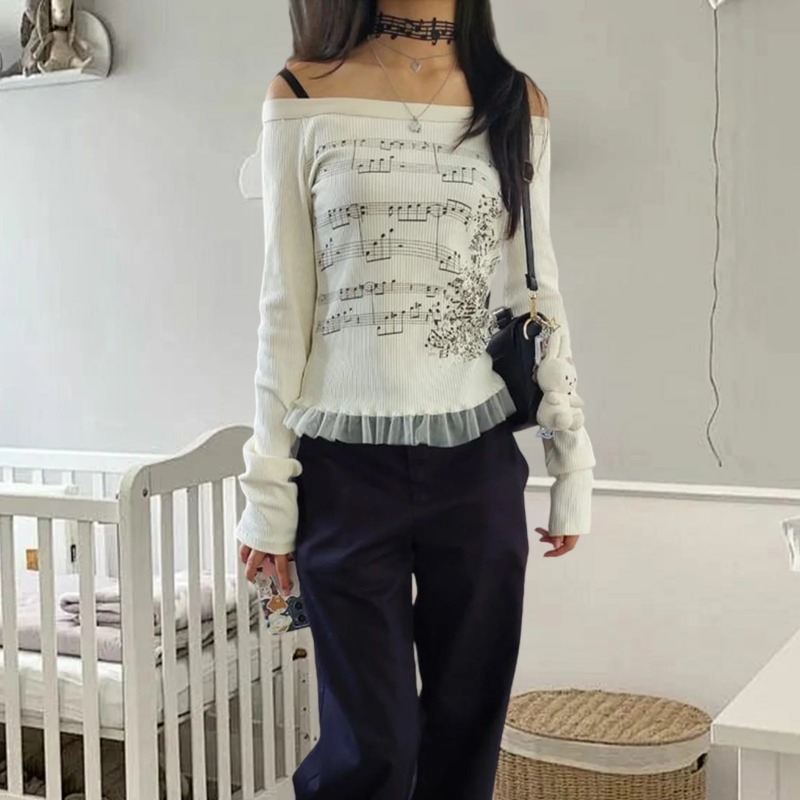 Autumn Y2K Harajuku Retro T-Sh - Retro Vintage Korean Fashion review and price