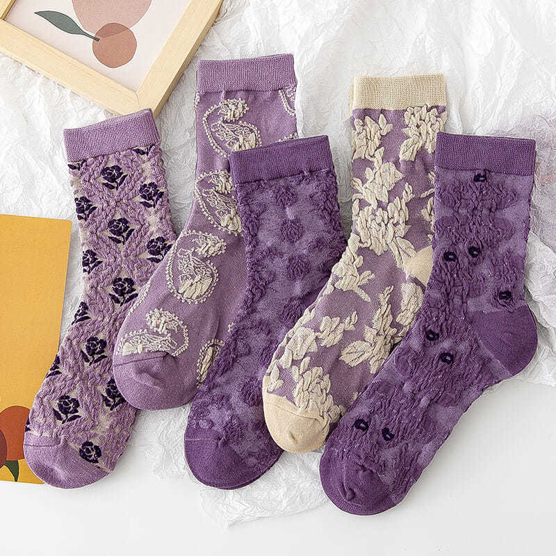 Fashion Purple Floral Embroide - Retro Vintage Korean Fashion review and price