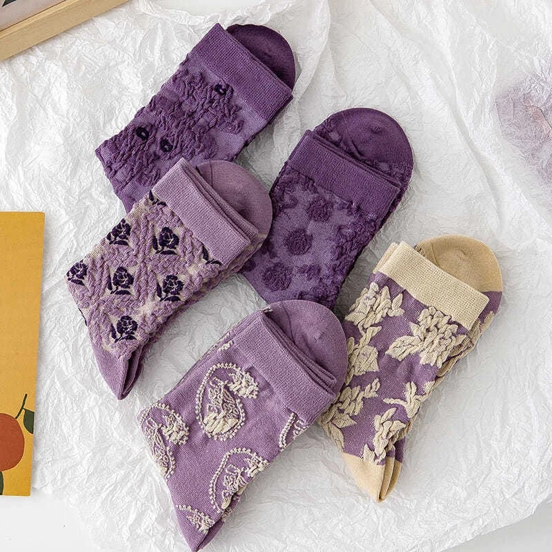 Fashion Purple Floral Embroide - Retro Vintage Korean Fashion review and price